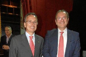 Ángel Barranco, presidente de la Fundación Tecnova; y José Pomares, ponente