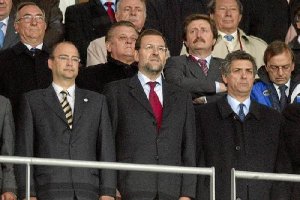 Ángel María Villar en el Estadio Mediterráneo en el año 2005.