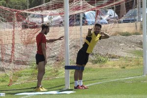 Gianfranco y Adri en un entrenamiento en La Vega.