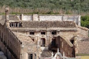 El mal estado del palacio, sobre todo de sus tejados, se hace visible en esta imagen.