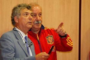 Villar y el seleccionador.