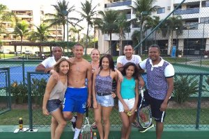 Wellington Silva con la familia en Brasil.