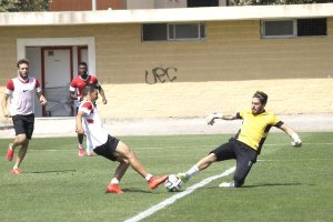 Entrenamiento del filial este miércoles en La Vega.