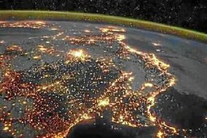 La península vista desde el espacio.