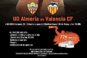 Cartel que anuncia el desplazamiento hasta Almería.