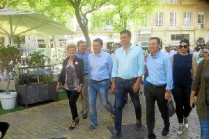 Pedro Sánchez en su visita a la capital.