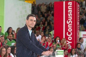 Pedro Sánchez en su visita a Vícar.