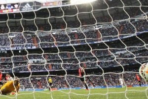 La UD Almería, en su visita al Santiago Bernabéu donde se enfrentó al Real Madrid. 