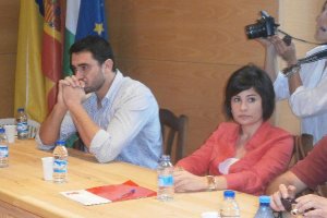 Luis Díaz y María José Aliaga, candidato y secretaria general del PSOE local.