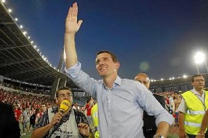 Javi Gracia hizo felices a los almerienses con el último ascenso a Primera.