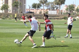 Rubén Sánchez en el entrenamiento de este miércoles.