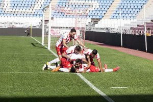Celebración del segundo gol, obra de Dani Romera.