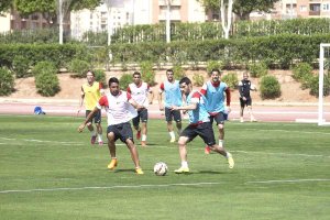 Partidillo final en el entreno matinal.