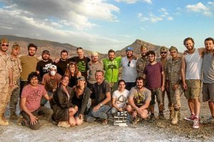 Parte del equipo del cortometraje ‘Stomach’ en Tabernas el pasado mes de junio.