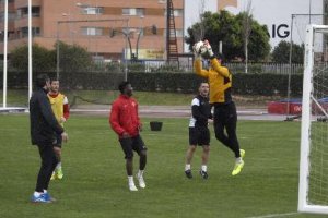 La imagen curiosa del entrenamiento.