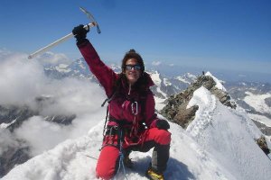 En la Cumbre del Monte Cervino (4.478 metros) en Los Alpes.