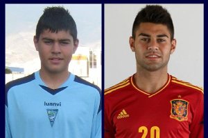 Rubén Duarte, con las camisetas de Poli Ejido y Selección Española.