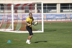 Rubén en el entrenamiento de este miércoles.