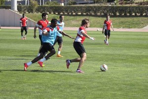 Dubarbier y Jonathan en el partidillo.