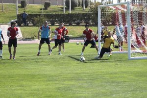 Rubén Martínez, en el entrenamiento de este miércoles.