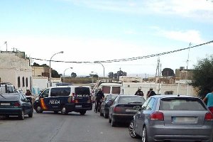 Intervención policial en el barrio de El Puche.