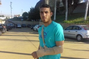 Fran Vélez, llegando este martes al Estadio.