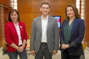 Cabezas de lista de IU, PSOE y PP.