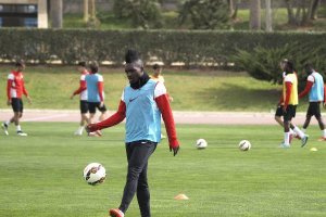 Thievy en el entrenamiento de este viernes.