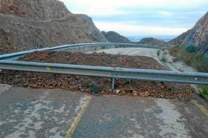 Aspecto que presenta el tramo cortado de la Cuesta del Capitán.