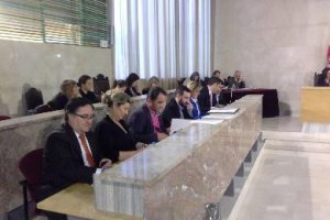 La bancada de los populares en el pleno de Almería.