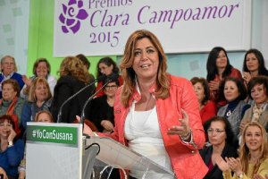 Susana Díaz ayer en Córdoba en la entrega de los premios Clara Campoamor.