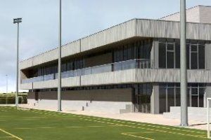 Alzado del edificio que se construirá junto a las pistas.