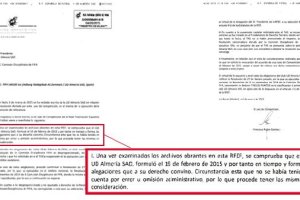 Escrito de la RFEF al Almería.