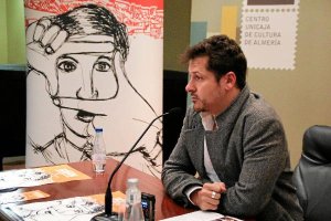 Kike Maíllo en Almería, durante su participación en los Encuentros con Directores de Unicaja.