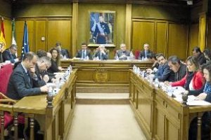 Los diputados provinciales en el salón de plenos en una imagen de archivo.