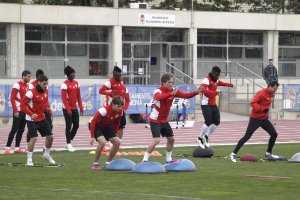 Primeros ejercicios del entrenamiento.