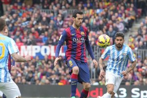 Busquets, durante el partido.