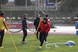 Tomer Hemed en el entreno de este miércoles.