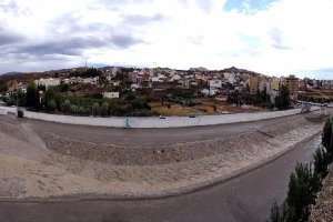 Rambla de Albox tras el encauzamiento en una venida de agua.