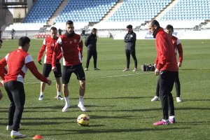 Edgar en el entrenamiento de este miércoles.