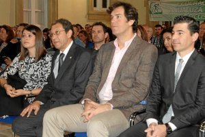 Ángeles Martínez junto a Juanjo Salvador en la gran noche del ciclismo.