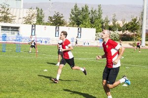 Corona, en un entrenamiento en el Anexo.