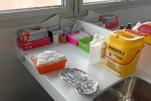 Dosis de la vacuna de la gripe durante la campaña de vacunación de 2014.