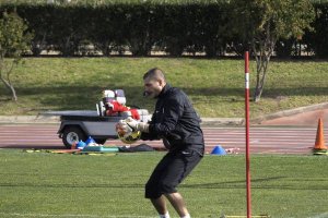 Rubén Martínez en el entreno de este jueves.