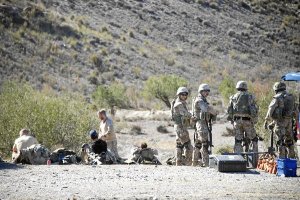 Soldados profesionales daneses protagonizaron una secuencia ayer en Tabernas.