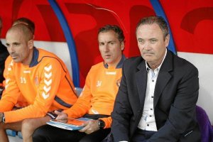 Juan Ignacio Martínez, JIM, en el banquillo del Real Valladolid.