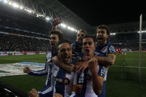 Sergio García celebrando su gol en Copa ante el Sevilla.