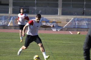 Trujillo en el entreno de este jueves.