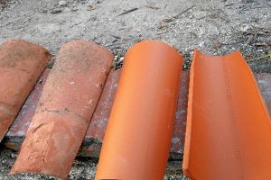 Comparativa de las tejas antiguas y nuevas