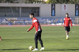 Edgar en el entrenamiento de este miércoles.
